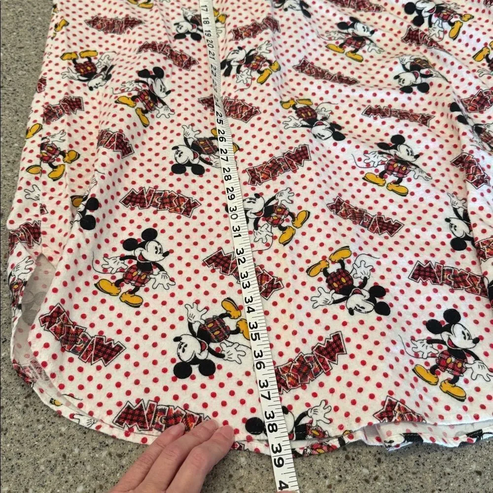 Mickey & Co. Disney Vintage 80s 90s Flannel Mickey Mouse Nightshirt - Picture 3 of 12